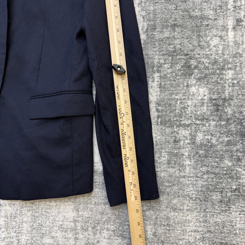 J Crew Regent Blazer Jacket Womens 6 Navy Blue Wool One Button Career Academia - Picture 12 of 14